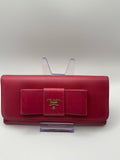 Prada Fiocco Bow Saffiano Leather Continental Wallet Pink | Authentic | COA Included