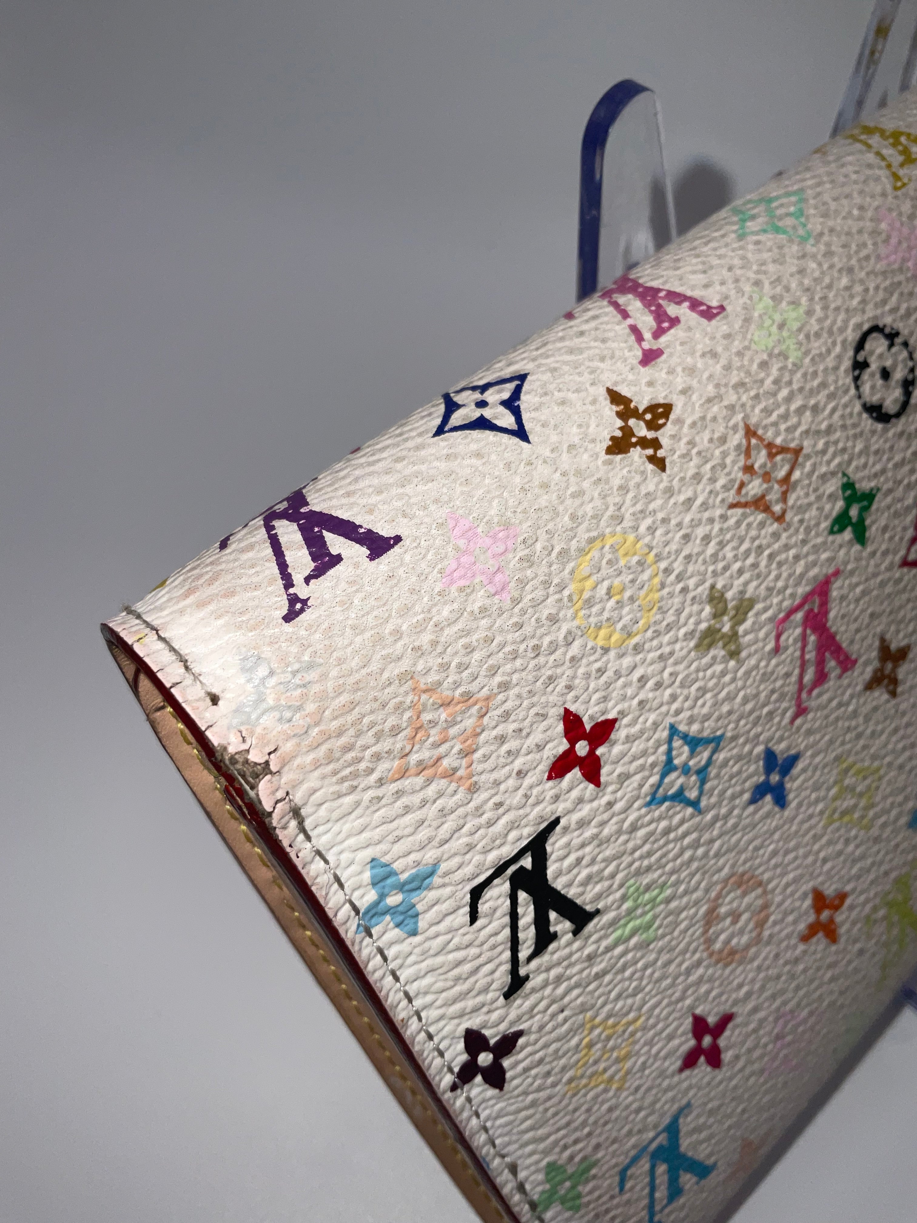 Louis Vuitton Sarah Wallet Monogram Murakami White Canvas Long Wallet with COA