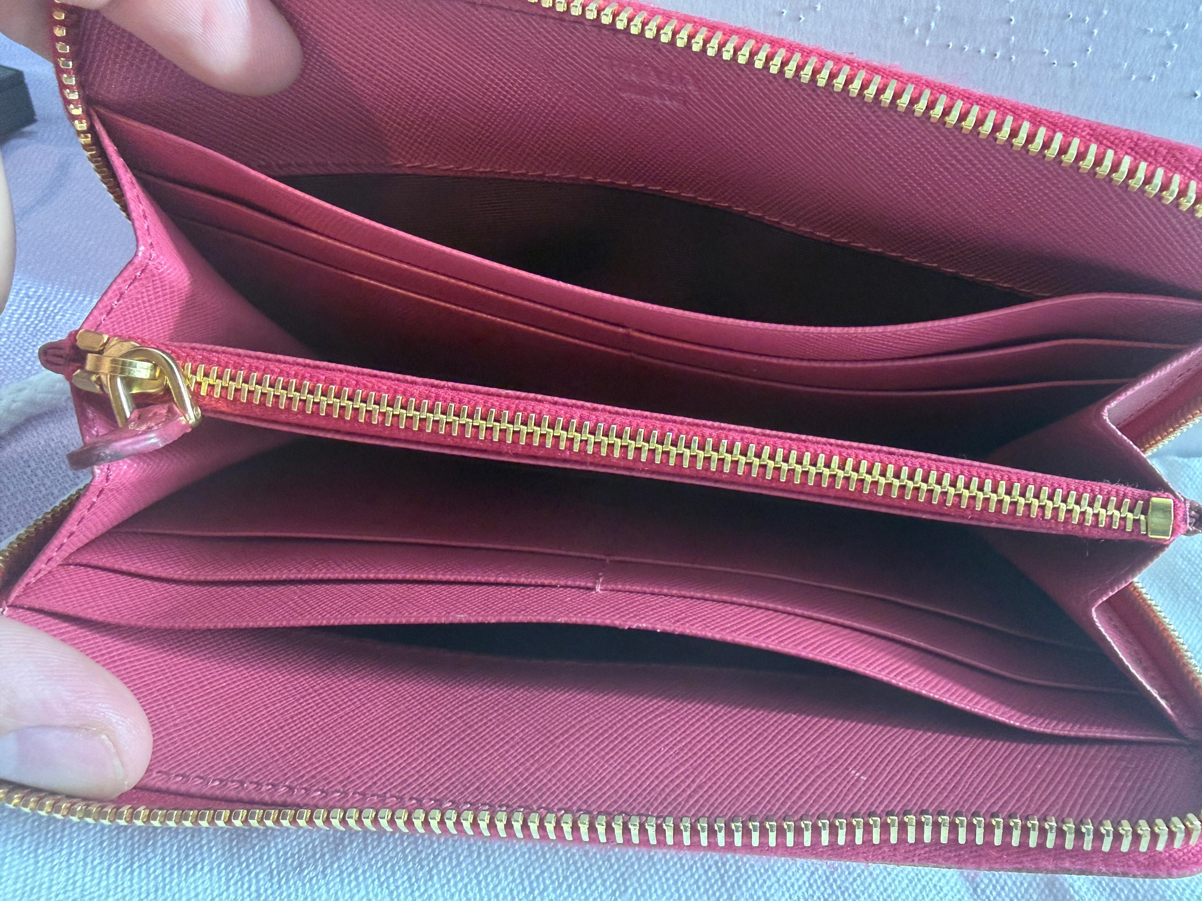 Prada Saffiano Zip-Around Wallet – interior open view