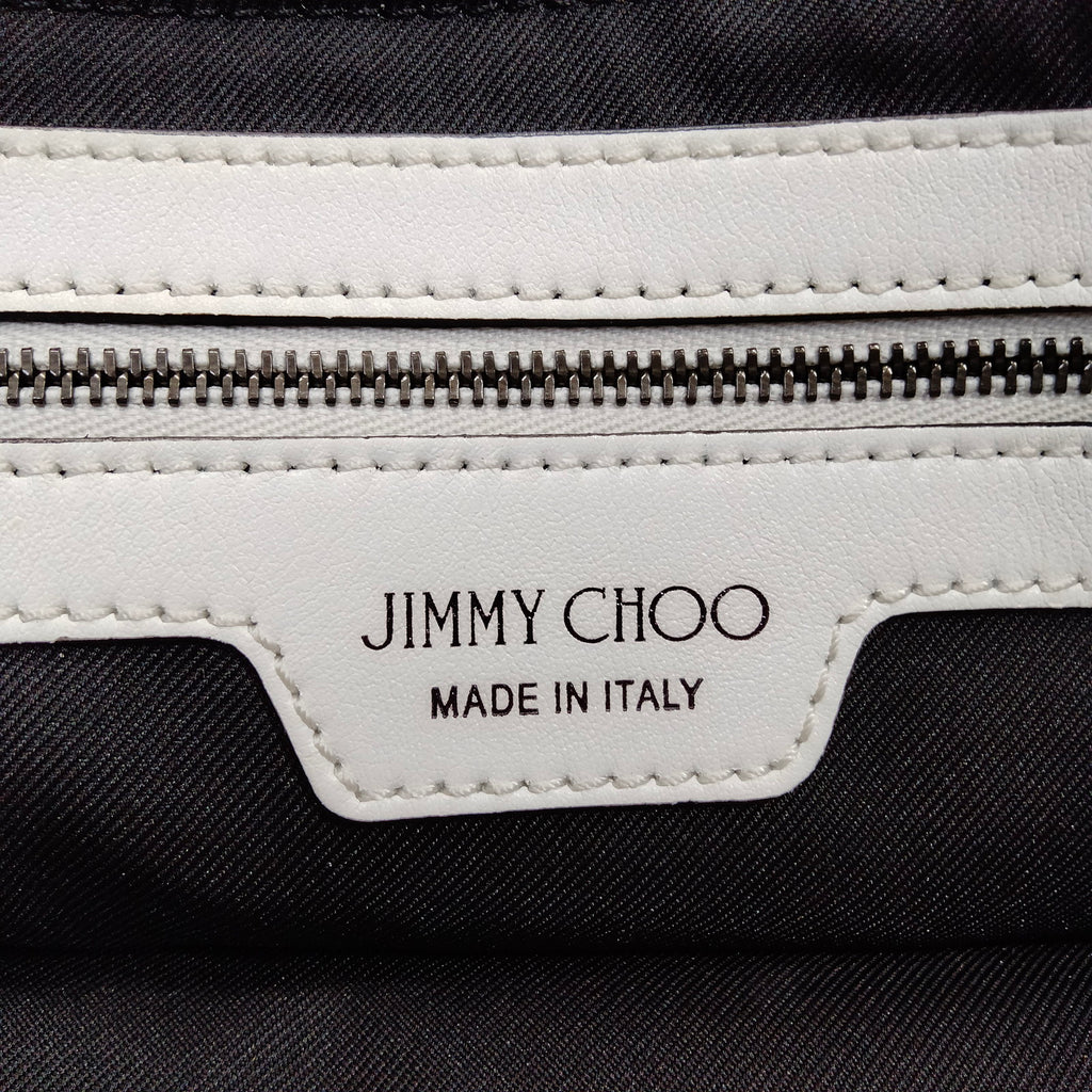 Jimmy Choo White Leather Star Studded Tote Bag
