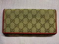 Gucci GG Monogram Canvas Continental Wallet Red Leather