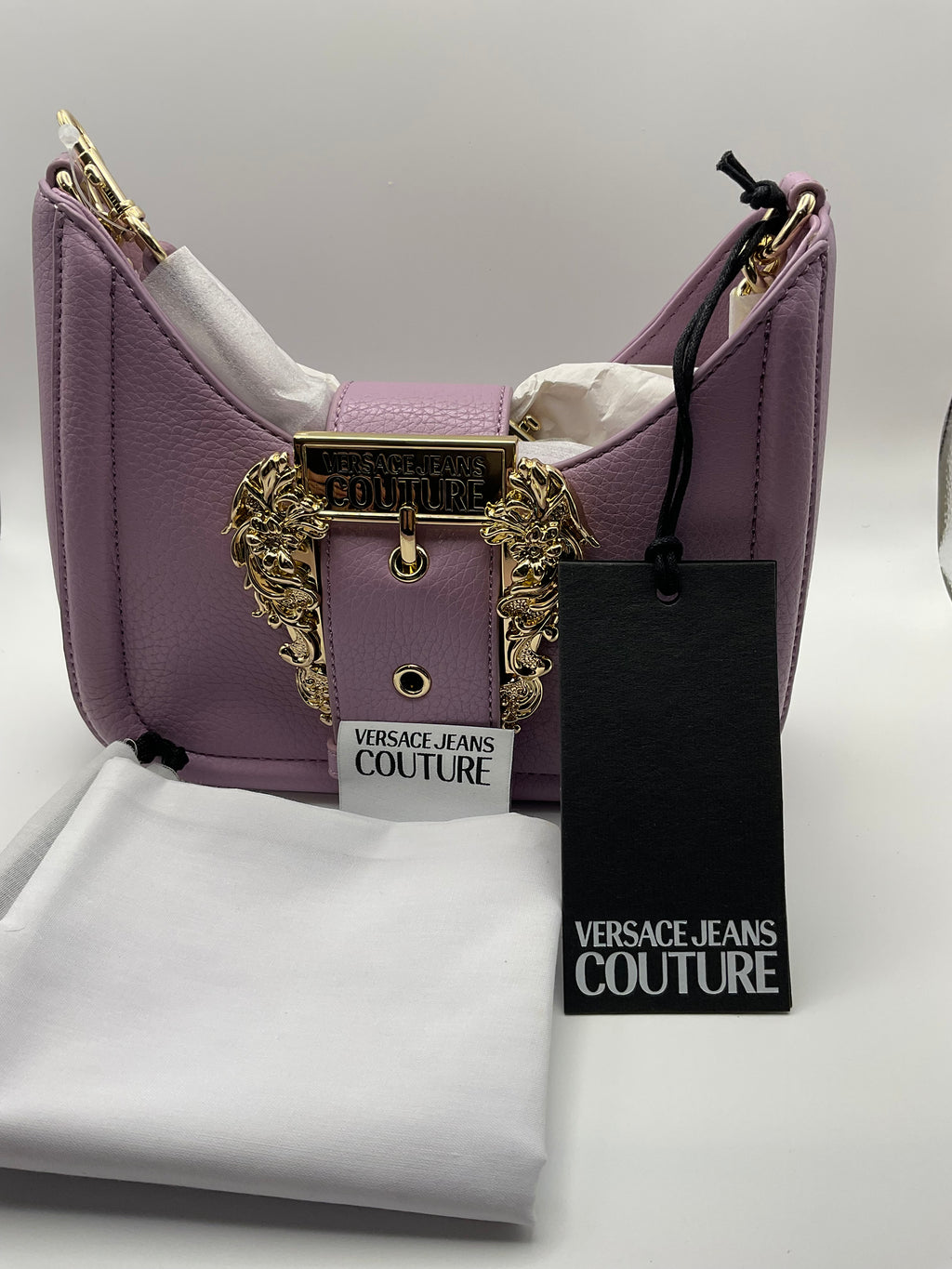 Versace Jeans Couture Lilac Buckle Shoulder & Crossbody Bag – New with Tags