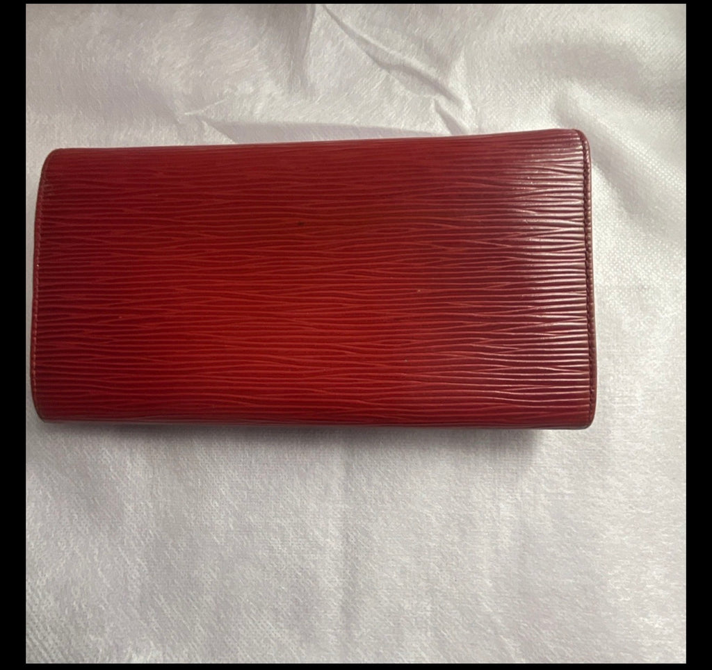 Louis Vuitton Sarah Wallet Red Epi Leather Long Wallet – Made in Spain