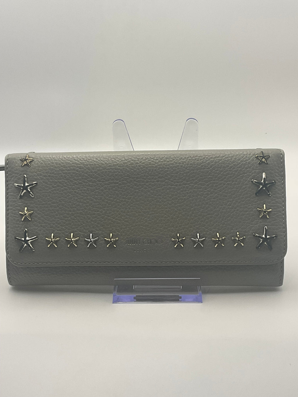 Jimmy Choo Nino Moonstone Mix Star Stud Leather Continental Wallet w/ Box & COA