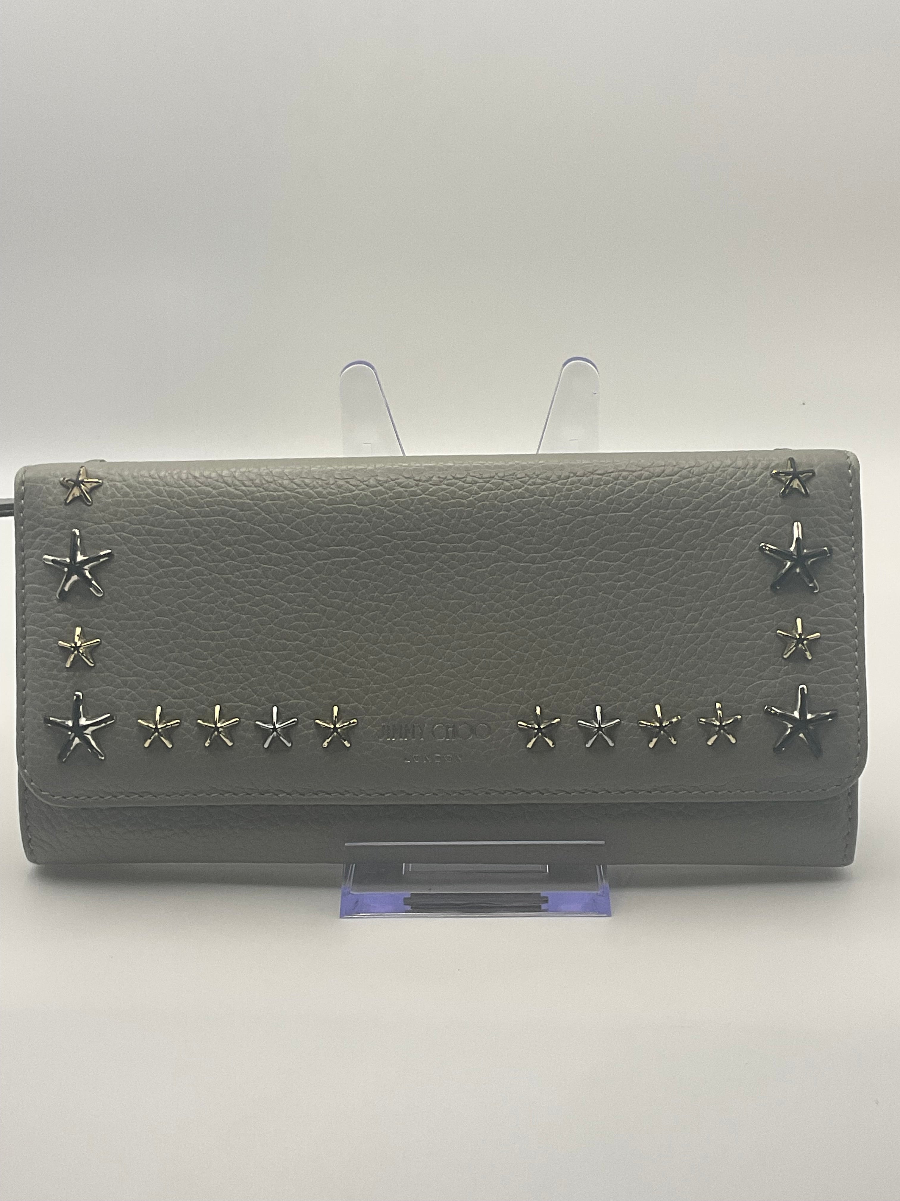 Jimmy Choo Nino Moonstone Mix Star Stud Leather Continental Wallet w/ Box & COA