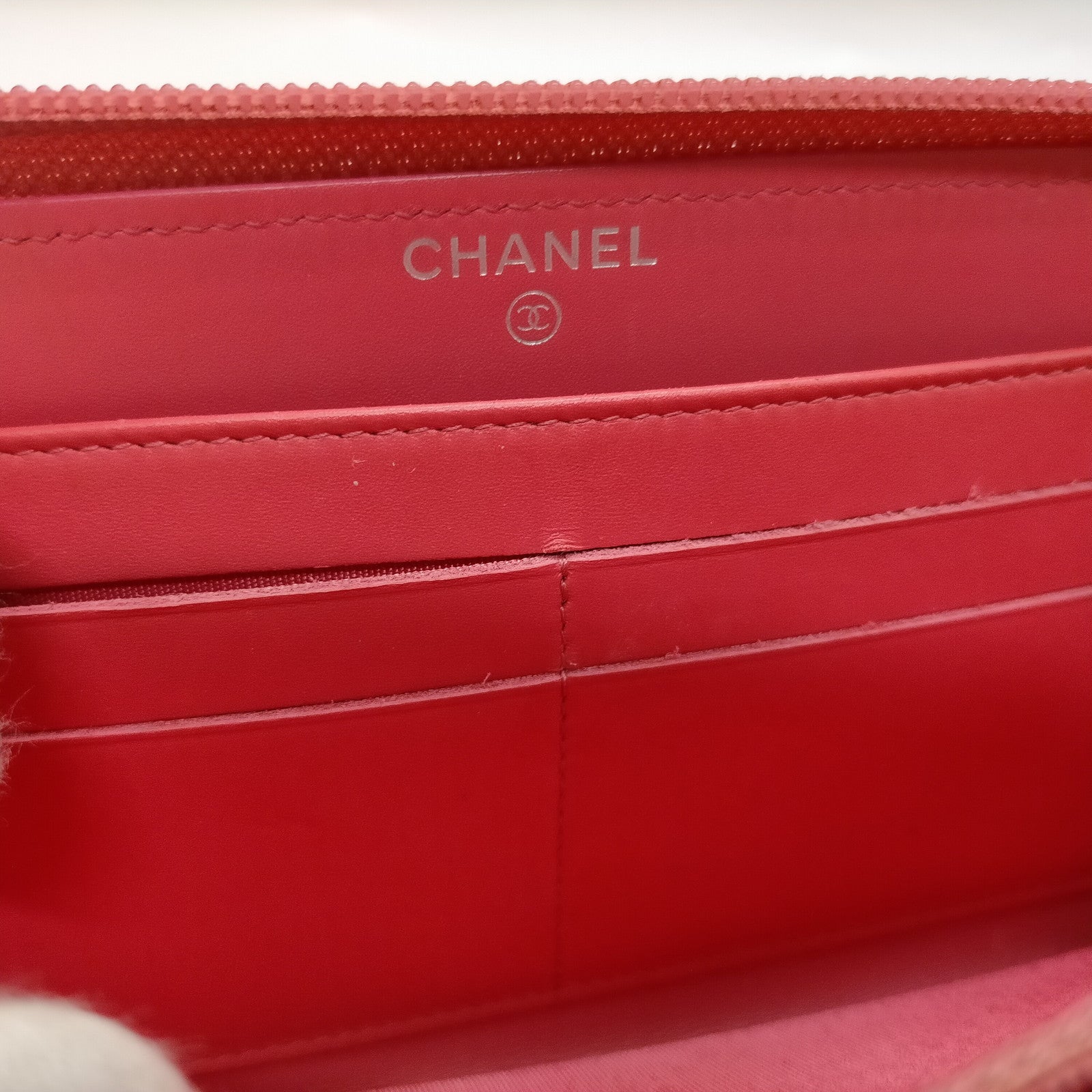 Chanel CC Zip Around Wallet Pink Caviar Leather Long Wallet with COA