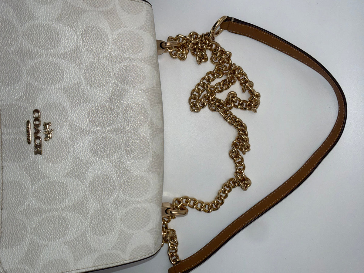 Coach Signature Canvas Crossbody Bag – Ivory/Saddle