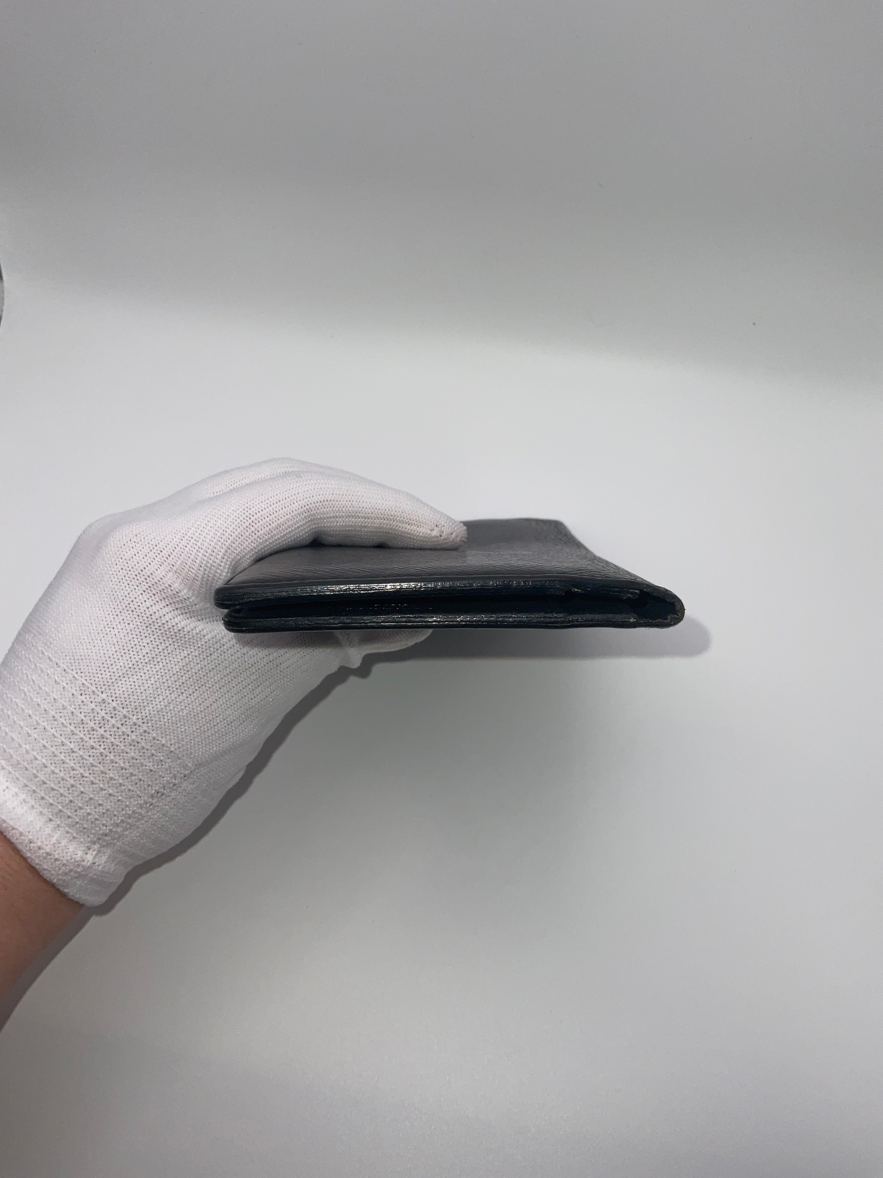 Louis Vuitton Taiga Brazza Wallet Black Leather – Authentic Made in France