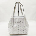 Jimmy Choo White Leather Star Studded Tote Bag
