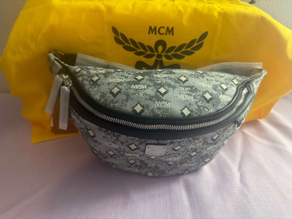MCM Himmel Visetos Belt Bag in Grey Monogram Canvas – New with Tags, Dust Bag & Entrupy COA
