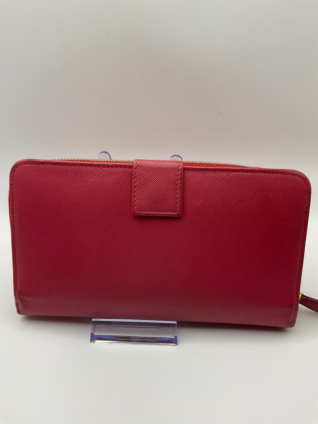 Prada Saffiano Leather Zip Around Continental Wallet Pink | Authentic | COA Included