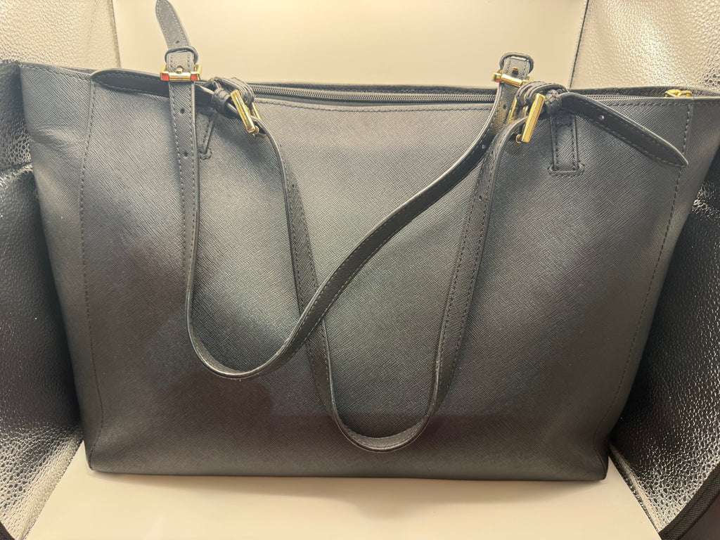 Tory Burch York Black Saffiano Leather Tote