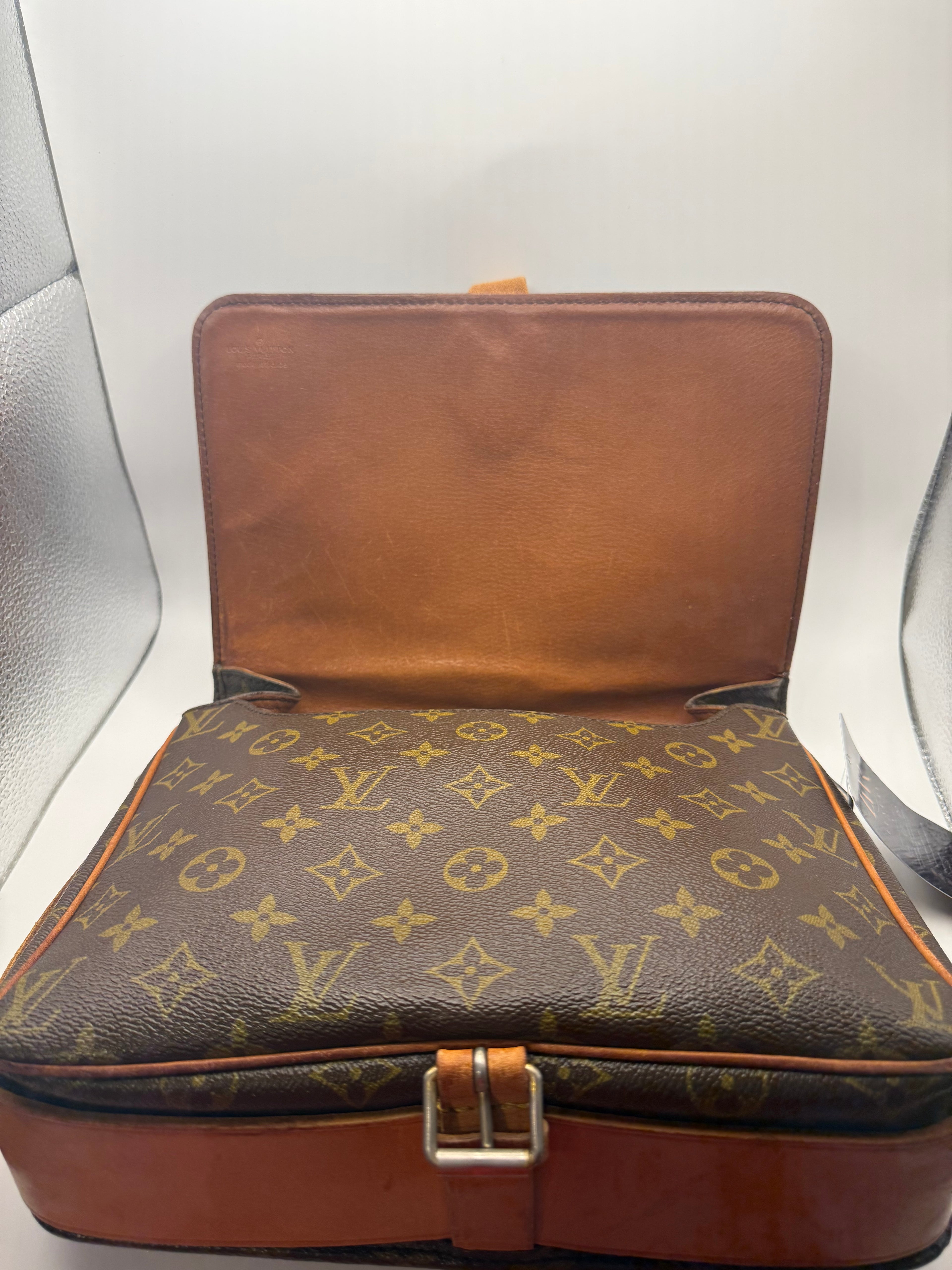 Louis Vuitton Cartouchière MM Monogram Canvas Crossbody Messenger Bag | Authentic Vintage
