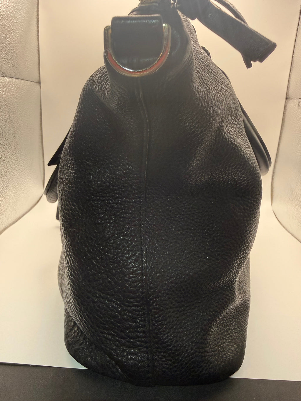 Tory Burch Thea Black Pebbled Leather Satchel