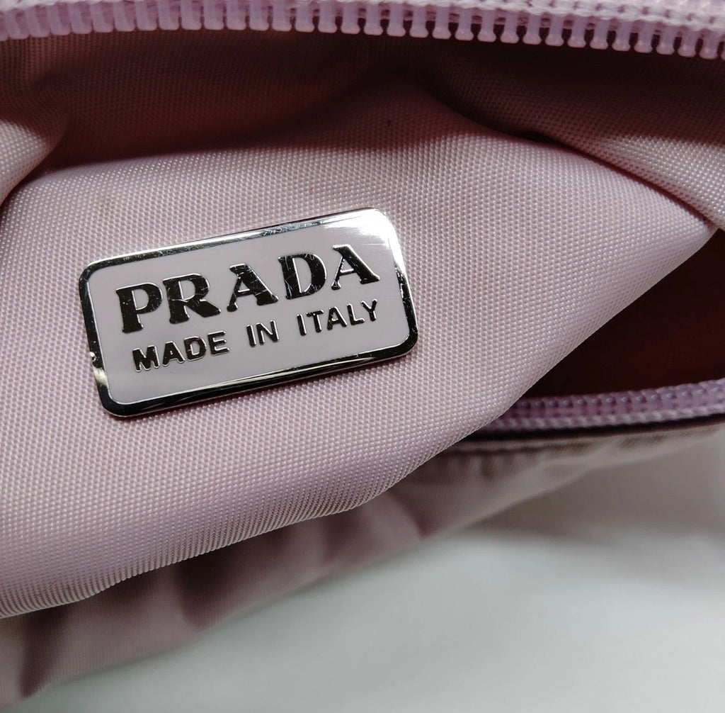 PRADA Pink Nylon Mini Shoulder Bag Silver Hardware Made in Italy | COA