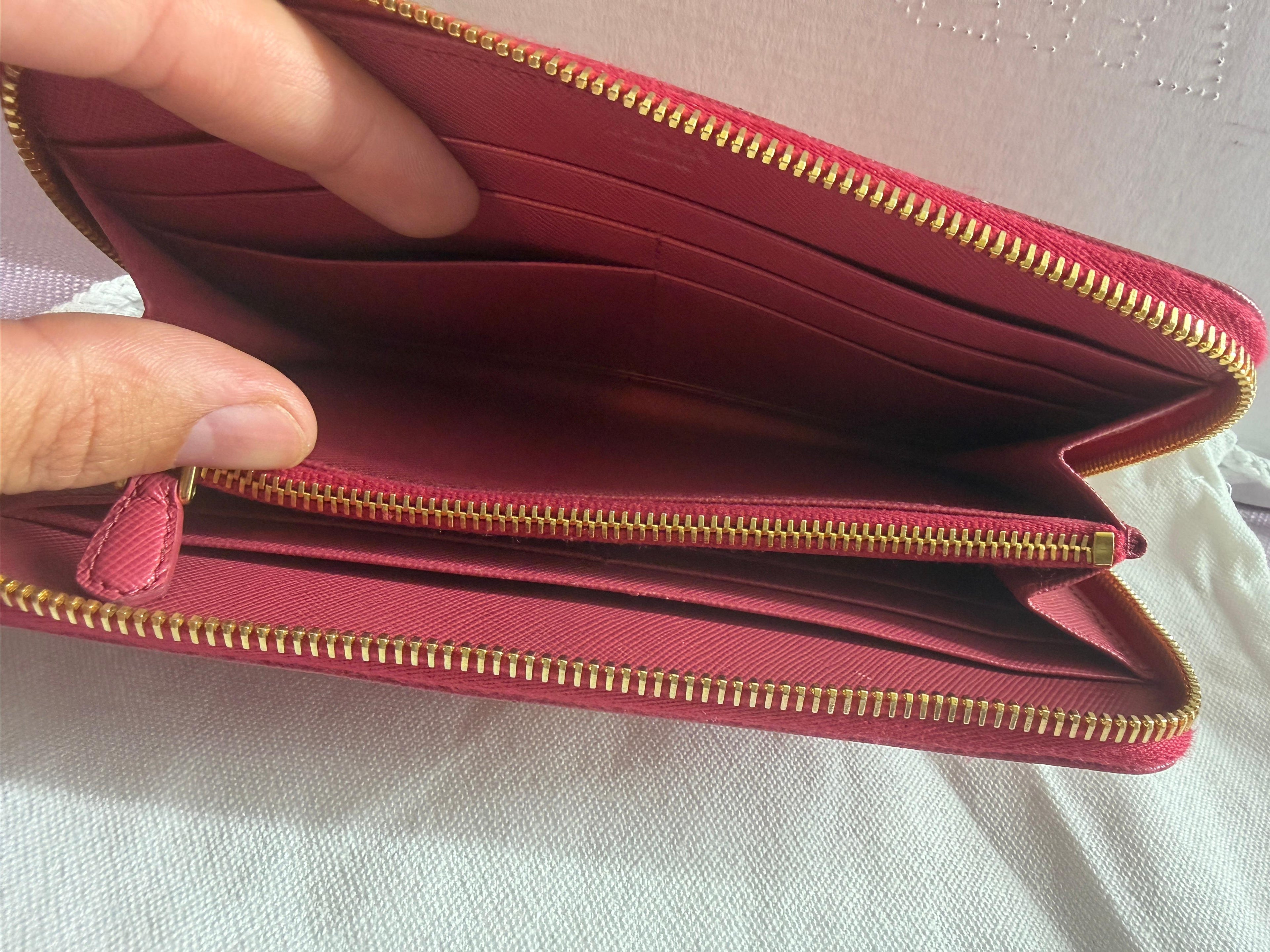 Prada Saffiano Zip-Around Wallet – interior compartments