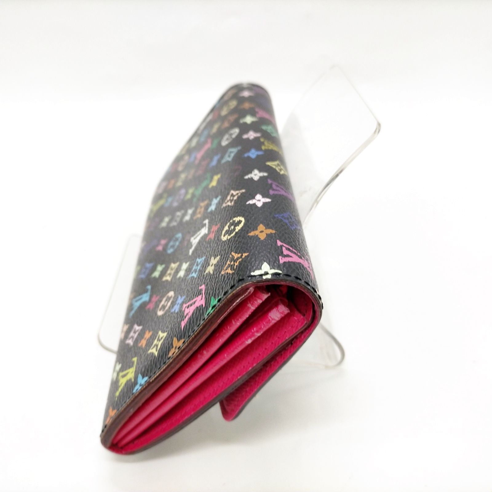 Louis Vuitton Murakami Sarah Wallet Black Monogram Canvas Pink Interior with COA