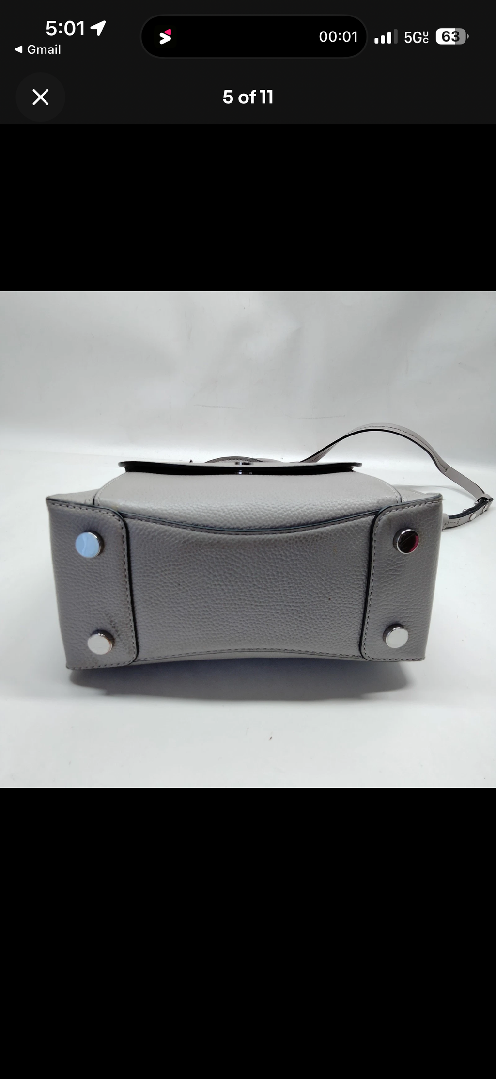 Michael Kors Mercer Medium Messenger Bag – Light Gray Pebbled Leather