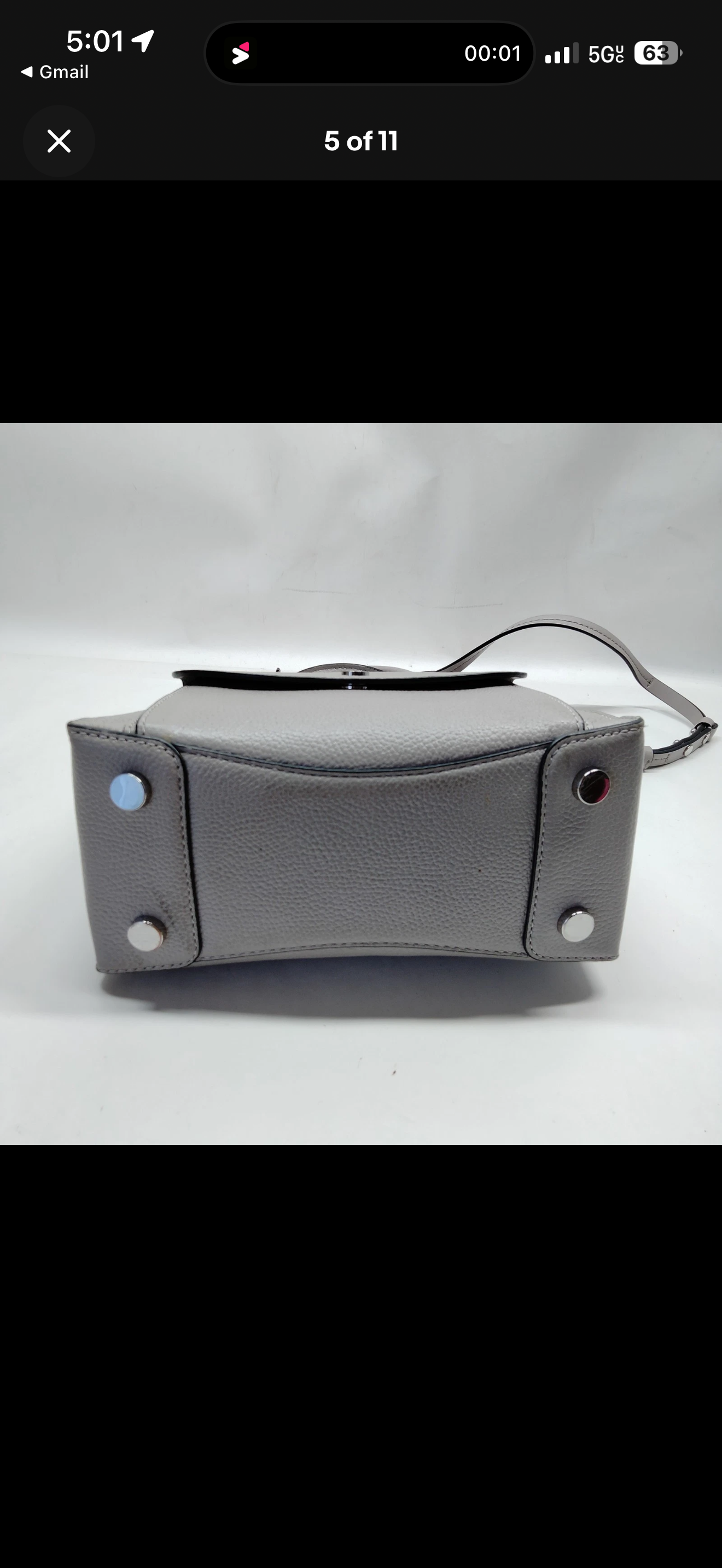 Michael Kors Mercer Medium Messenger Bag – Light Gray Pebbled Leather