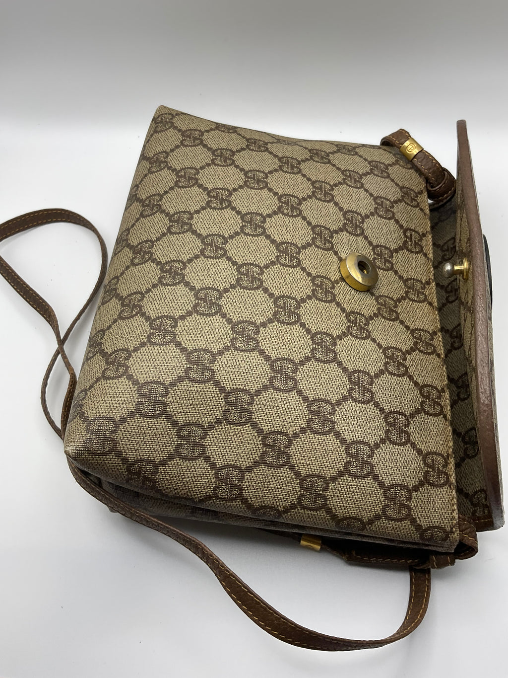 Gucci Vintage GG Supreme Monogram Crossbody Bag COA
