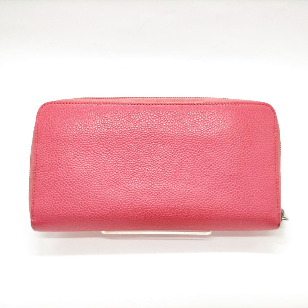 Chanel CC Zip Around Wallet Pink Caviar Leather Long Wallet with COA