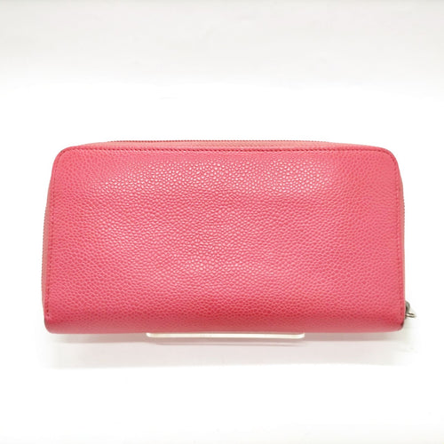 Chanel CC Zip Around Wallet Pink Caviar Leather Long Wallet with COA