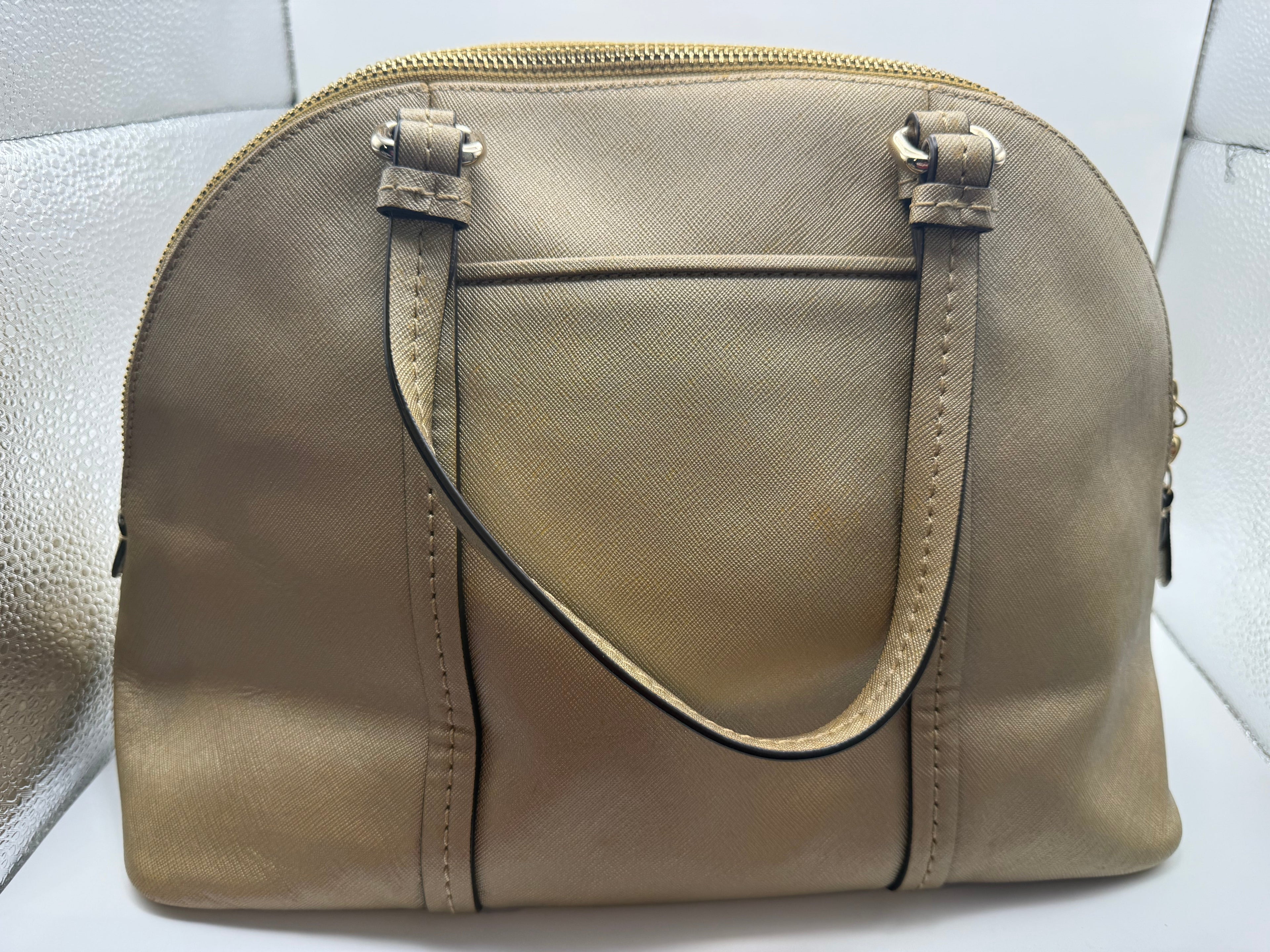 Coach Dome Satchel - Camel/Tan Saffiano