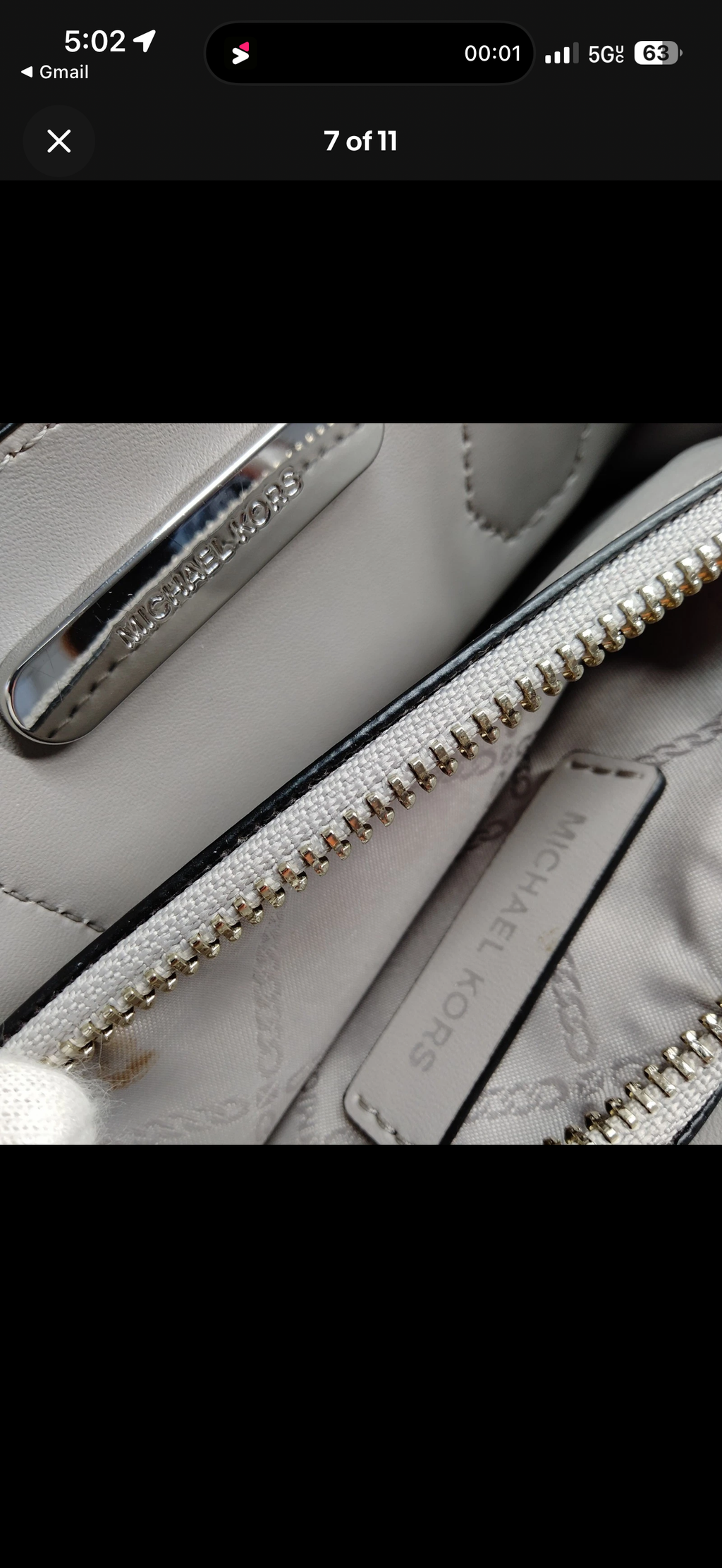 Michael Kors Mercer Medium Messenger Bag – Light Gray Pebbled Leather