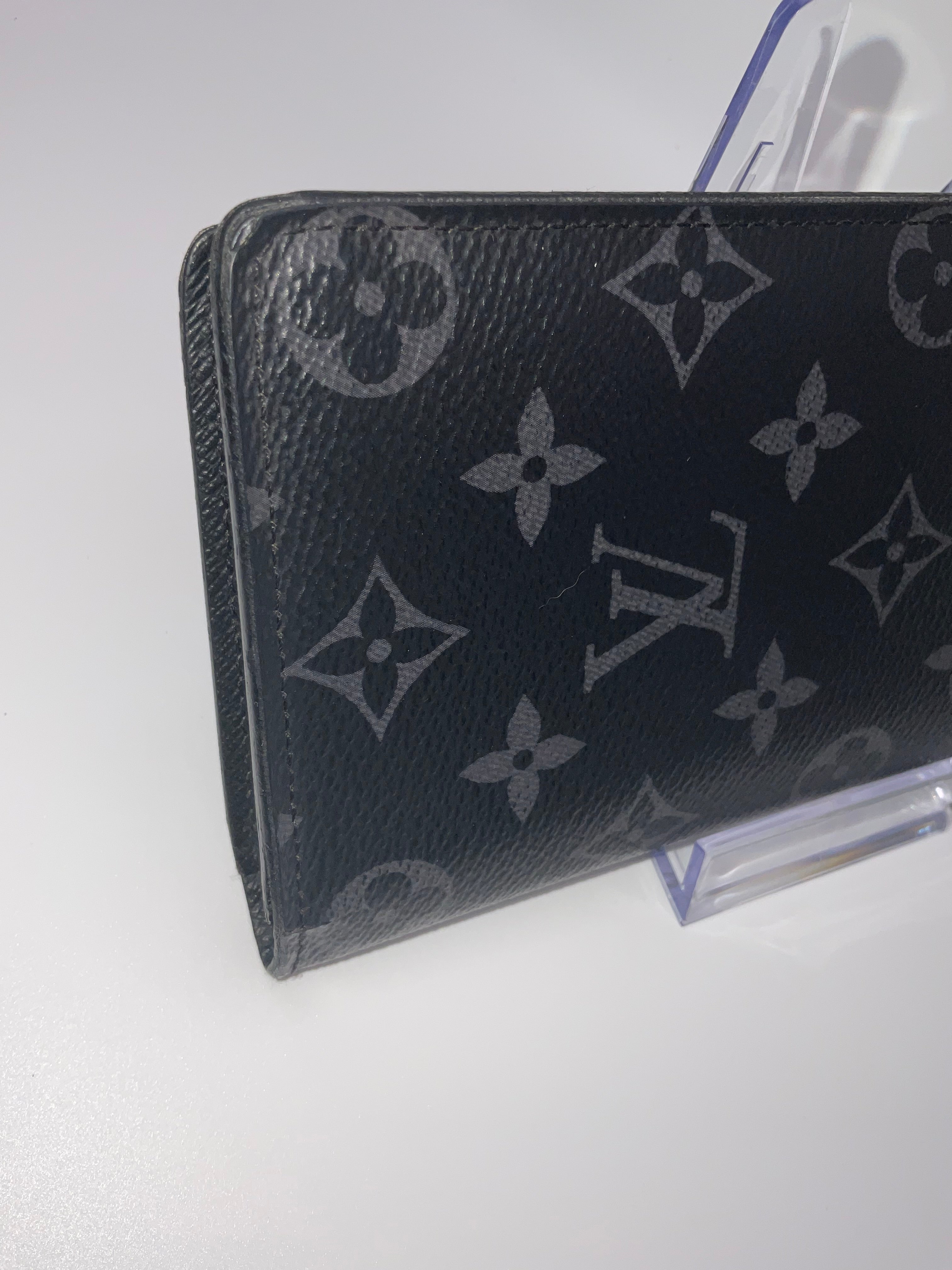Louis Vuitton Brazza Wallet Monogram Eclipse Canvas Black Long Wallet