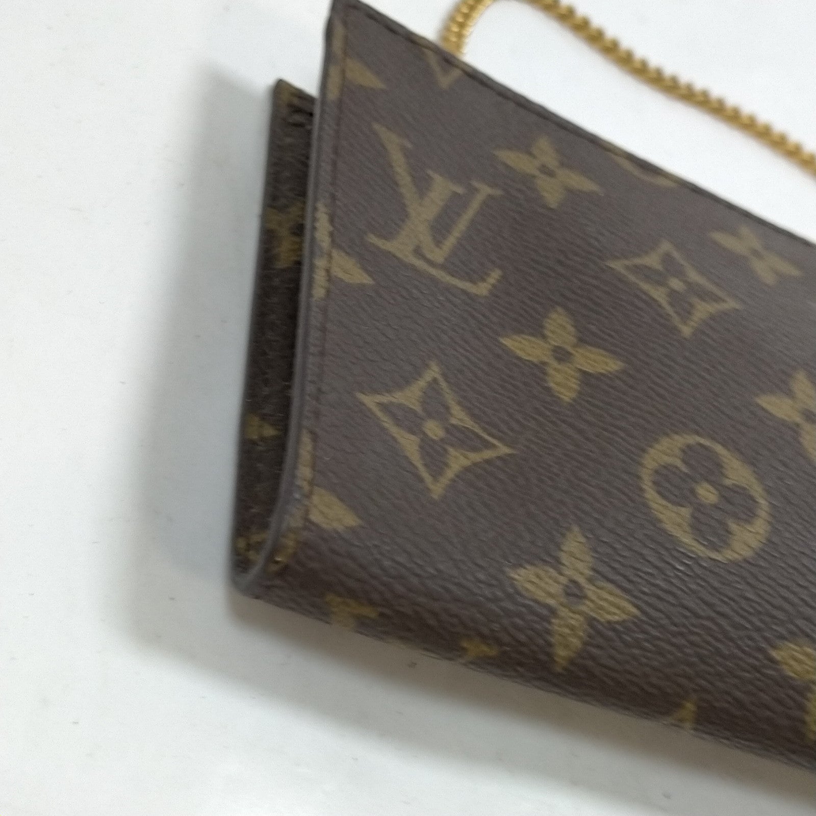 Louis Vuitton Monogram Pochette Twin GM M51852 with Gold-Tone Chain