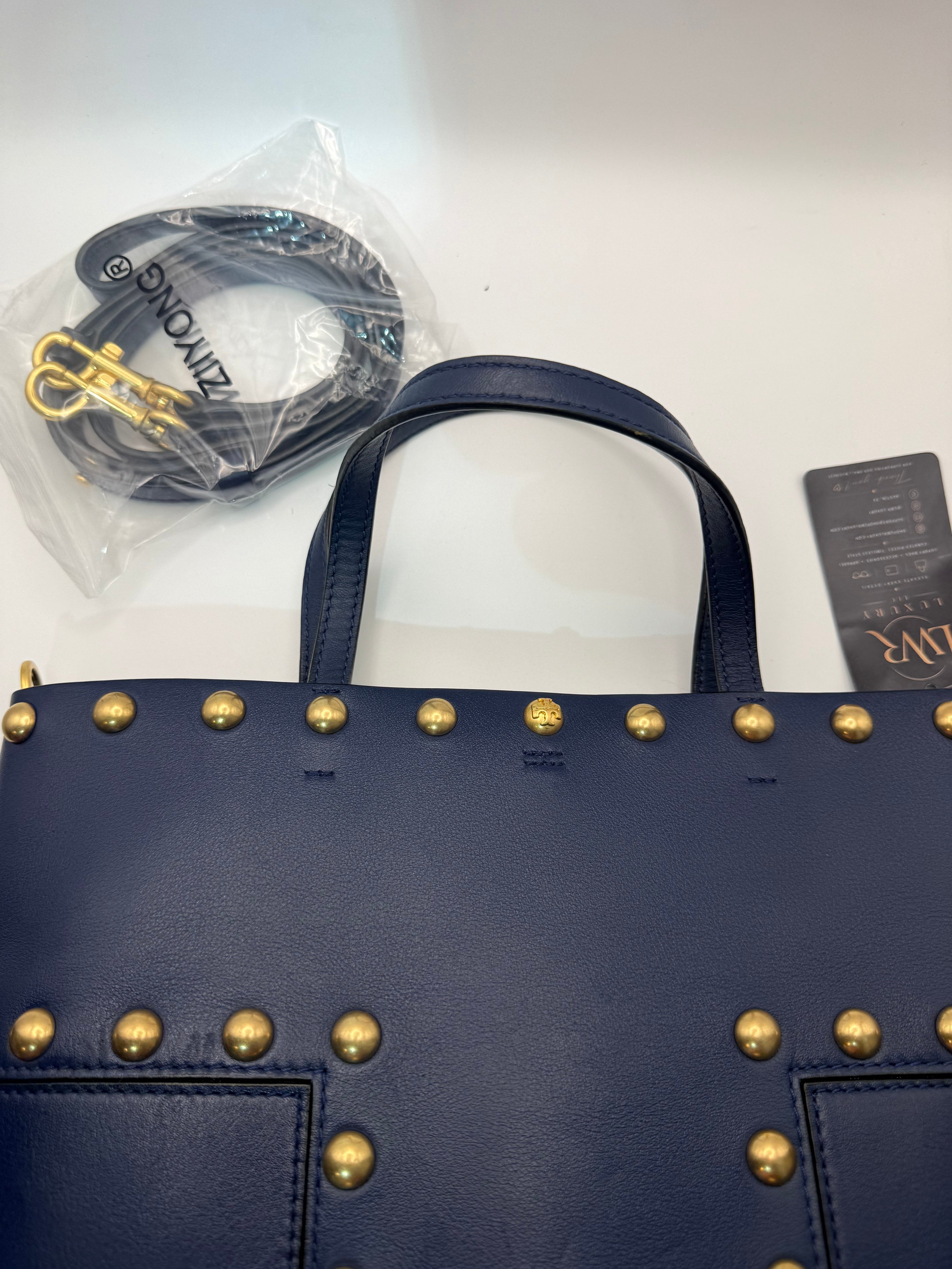 Tory Burch Studded Tote - Navytags
