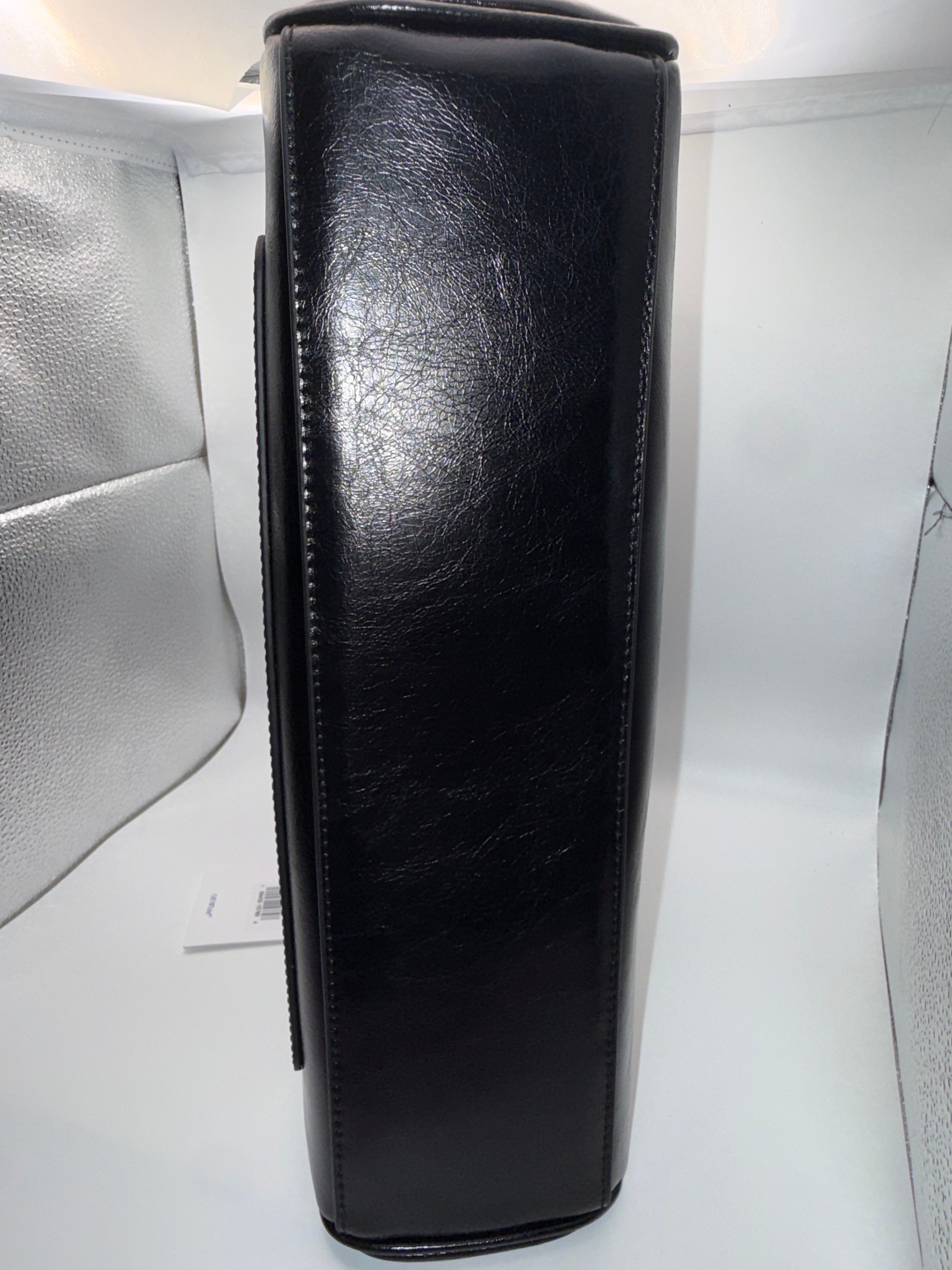 Off-White Jitney Black Leather Shoulder Bag with Gold Arrow Logo