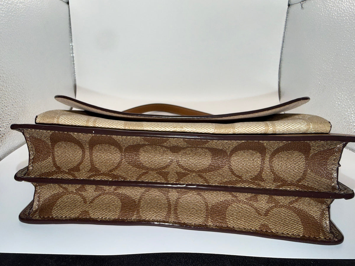 Coach Signature Canvas Crossbody Bag – Ivory/Saddle