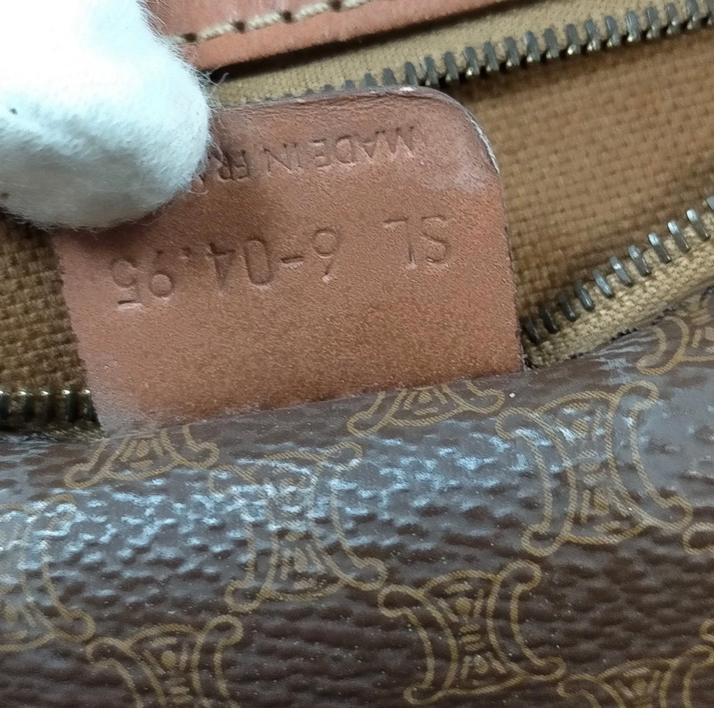 CELINE Macadam Vintage Boston Travel Bag Brown PVC & Leather Weekender 1996 | COA Available