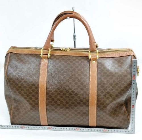 CELINE Macadam Vintage Boston Travel Bag Brown PVC & Leather Weekender 1996 | COA Available