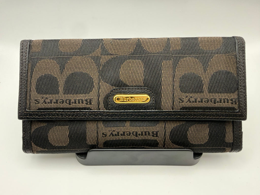 Burberrys of London Vintage Continental Long Wallet – Brown/Black