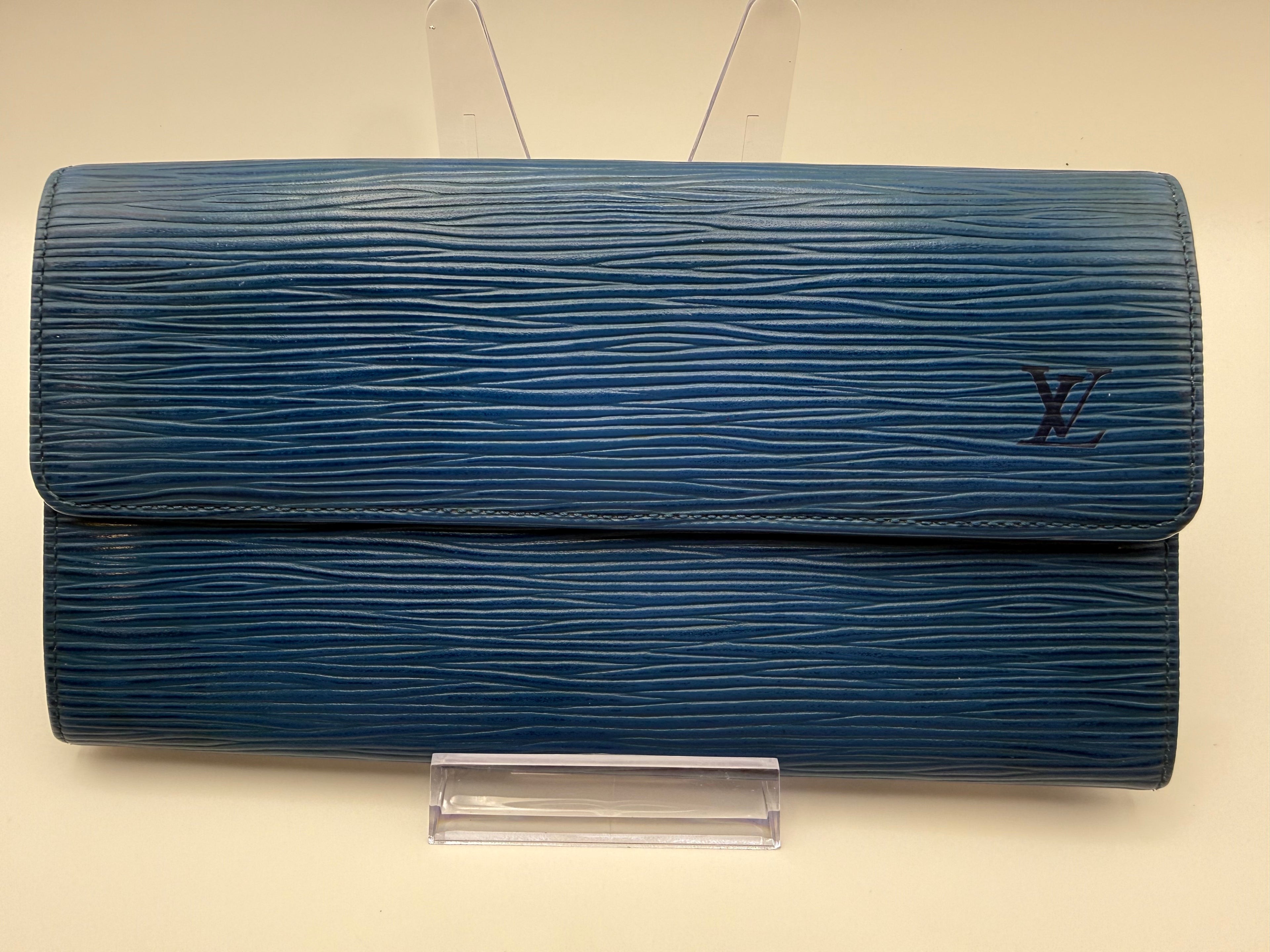 Louis Vuitton Sarah Wallet Toledo Blue Epi Leather Long Wallet – Made in France