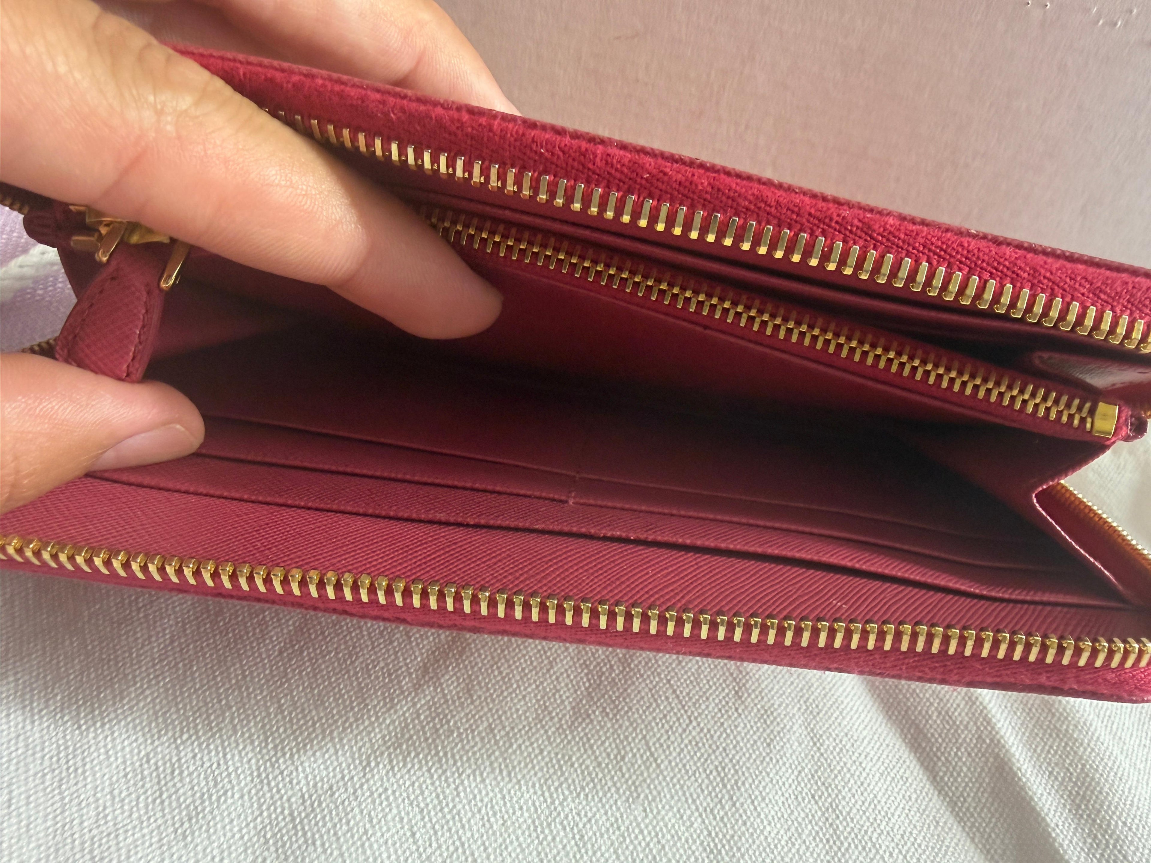 Prada Saffiano Zip-Around Wallet – interior zip pocket