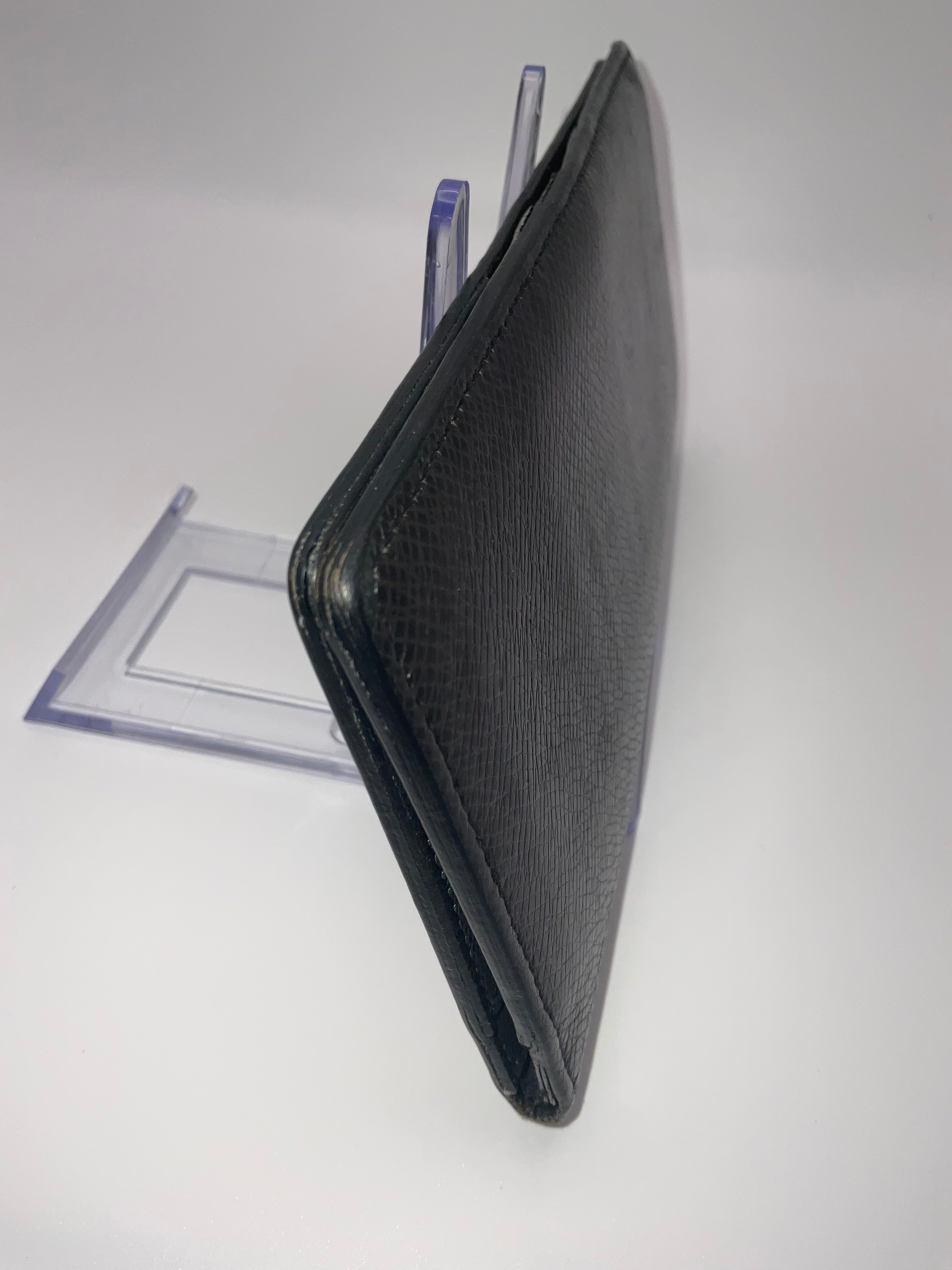 Louis Vuitton Taiga Brazza Wallet Black Leather – Authentic Made in France