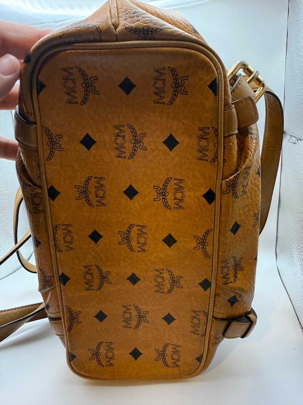 MCM Visetos Cognac Crossbody Bag