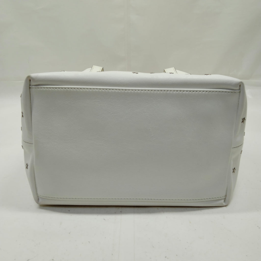 Jimmy Choo White Leather Star Studded Tote Bag