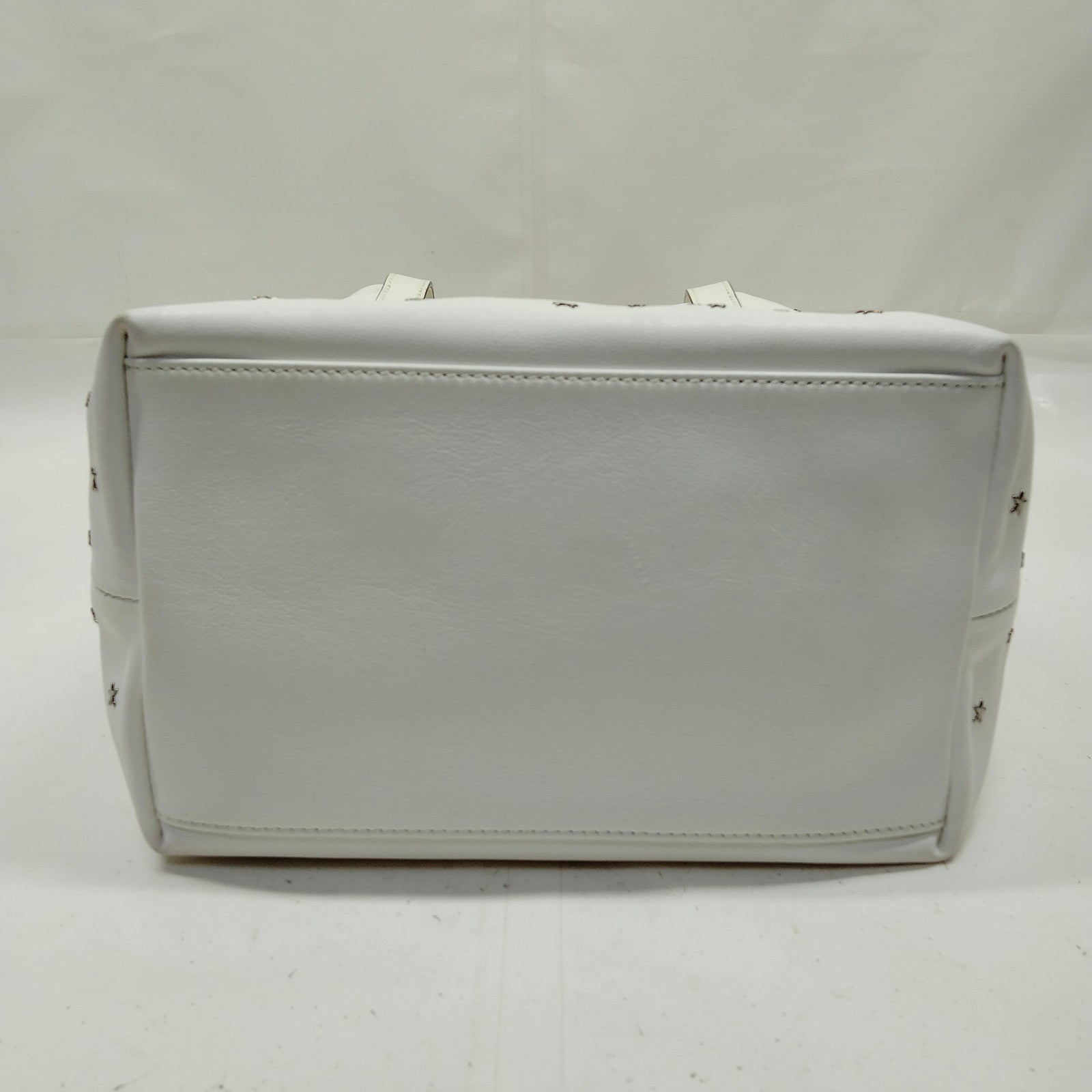 Jimmy Choo White Leather Star Studded Tote Bag