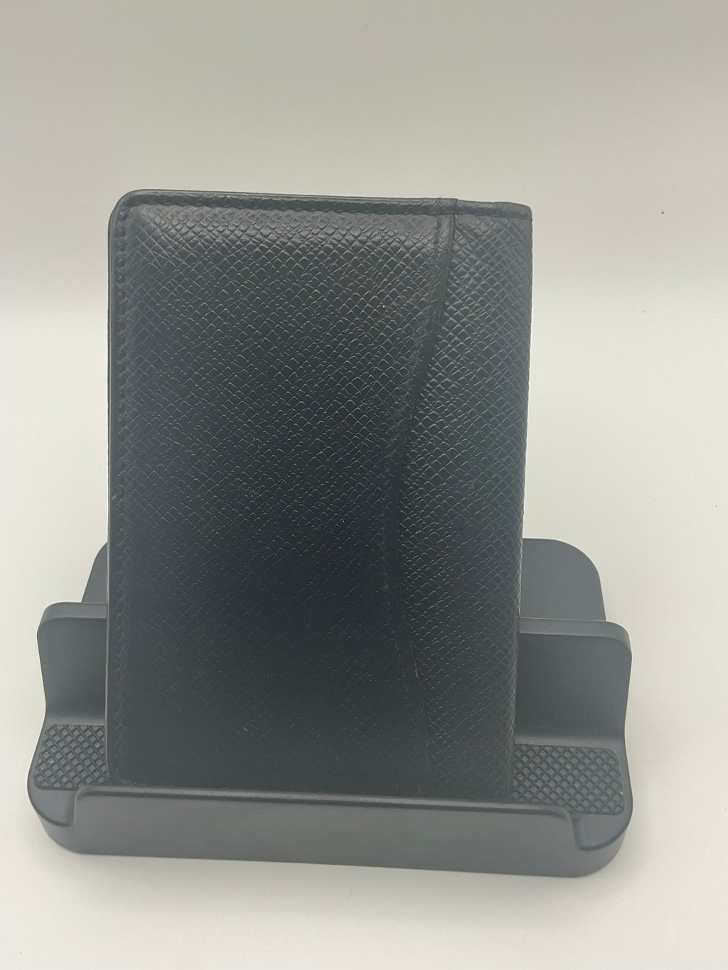Louis Vuitton Pocket Organizer Taiga Leather Black Card Holder Wallet Made in France