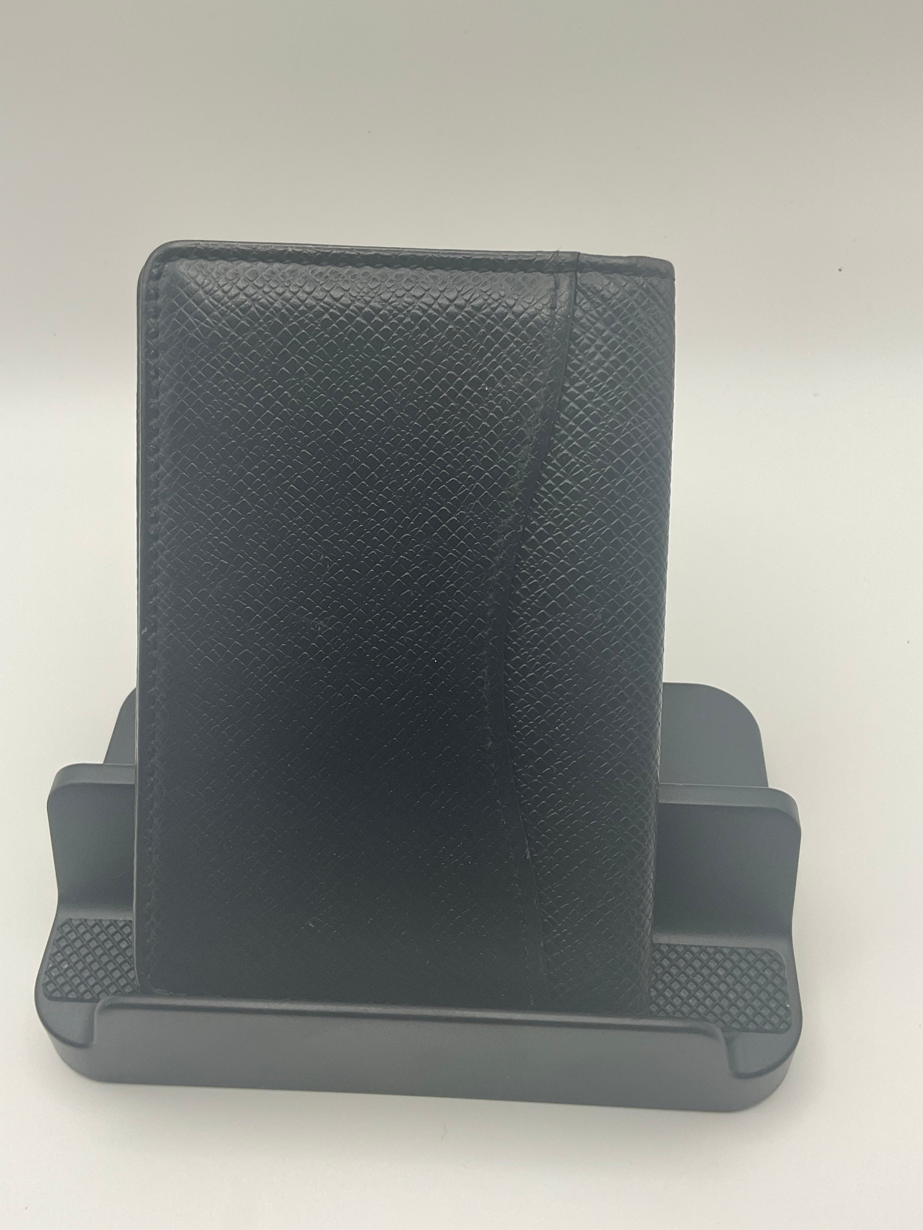 Louis Vuitton Pocket Organizer Taiga Leather Black Card Holder Wallet Made in France