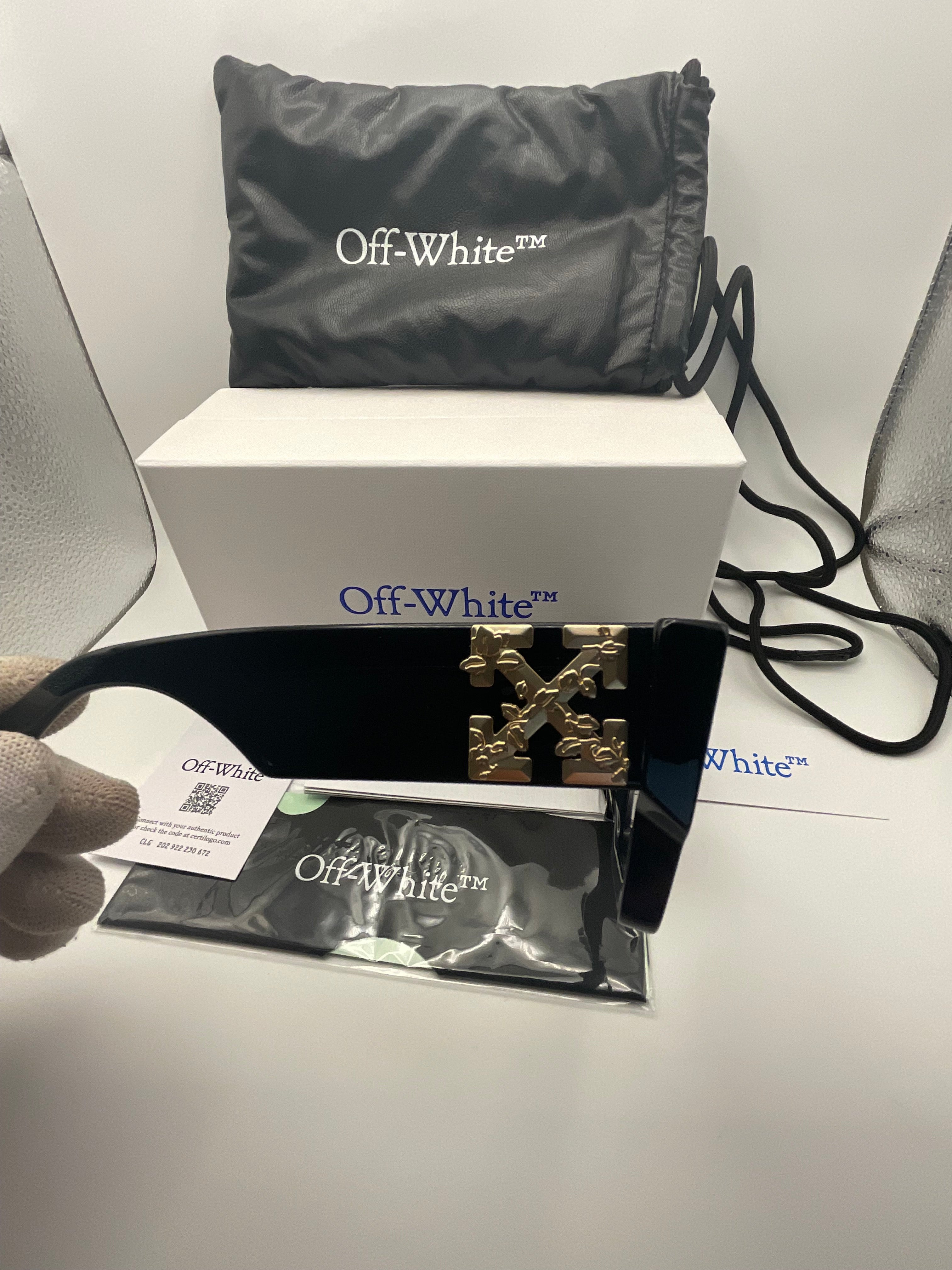 Off-White™ OERI003 1007 Square Black Sunglasses – Made in Italy | New Complete Set