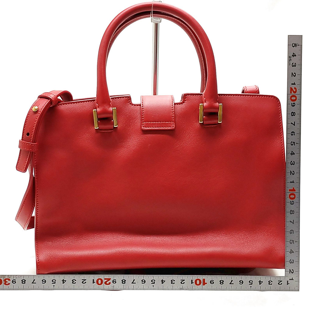 Saint Laurent Sac de Jour Small Red Leather Top Handle Bag with Gold-Tone Hardware