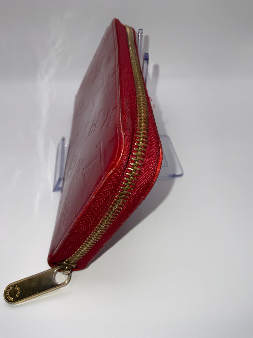 Louis Vuitton Zippy Wallet Monogram Vernis Rouge Red Patent Leather | Authentic