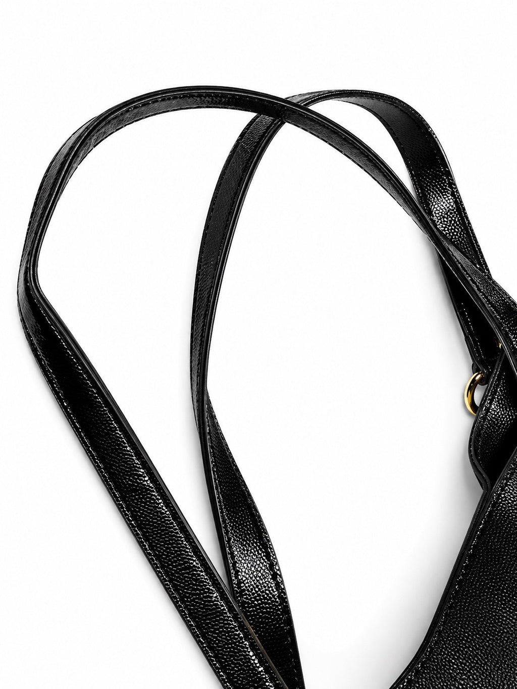 Tory Burch Black Pebbled Leather Large Tote Bag with Gold Hardware