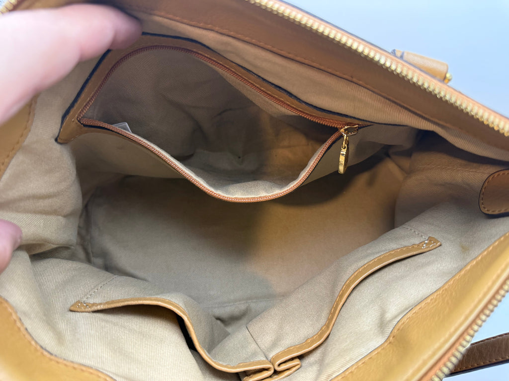 MCM Visetos Cognac Crossbody Bag