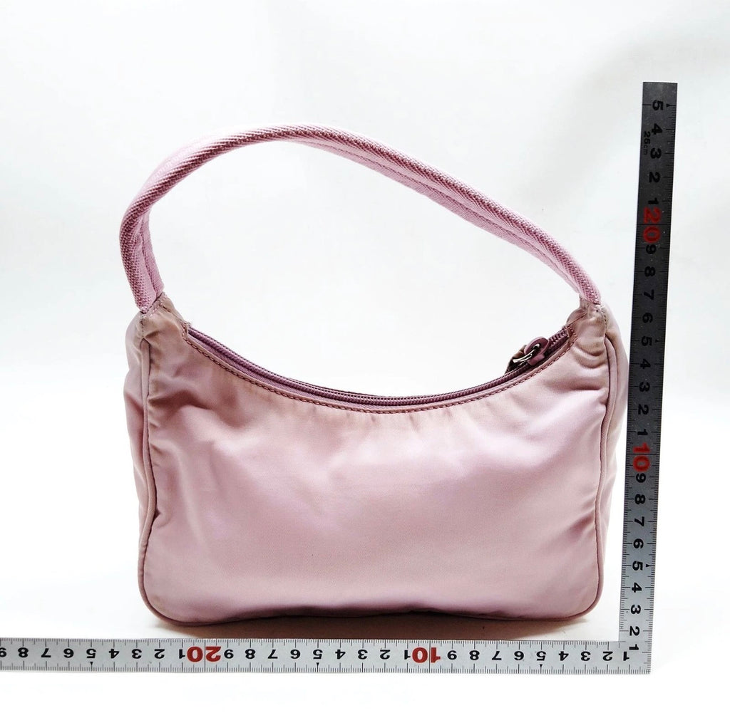 PRADA Pink Nylon Mini Shoulder Bag Silver Hardware Made in Italy | COA